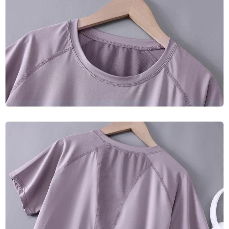 Camiseta Feminina de Treino Dryfit Manga Curta em Poliéster Leve – Drur