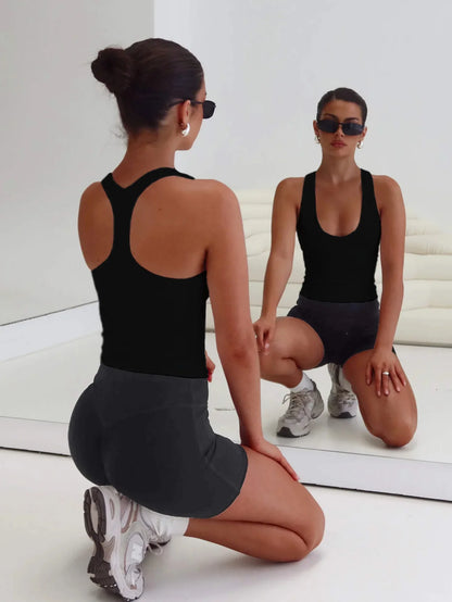 Cropped Feminino de Treino Costas Nadador em Poliéster e Elastano – Sophia