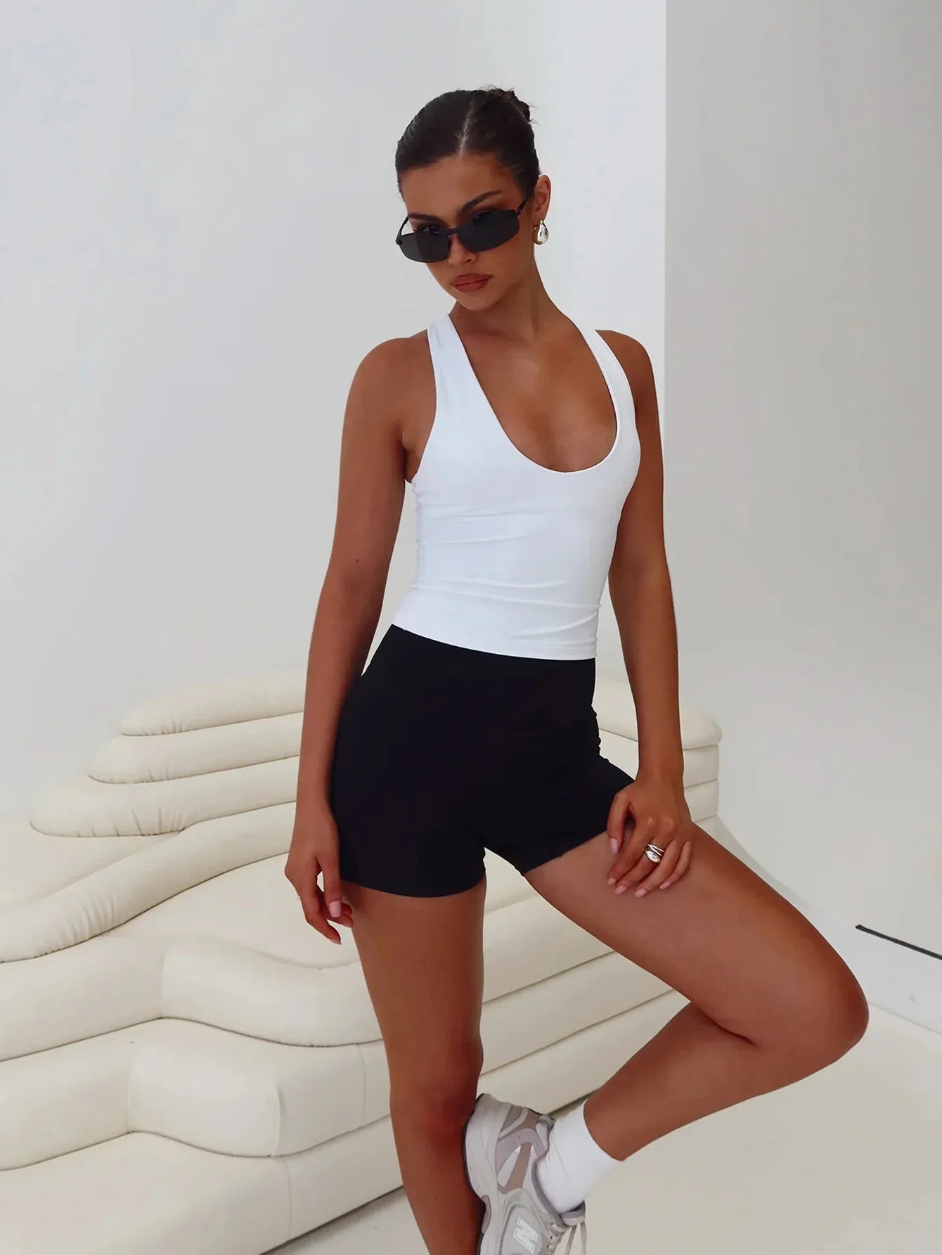 Cropped Feminino de Treino Costas Nadador em Poliéster e Elastano – Sophia