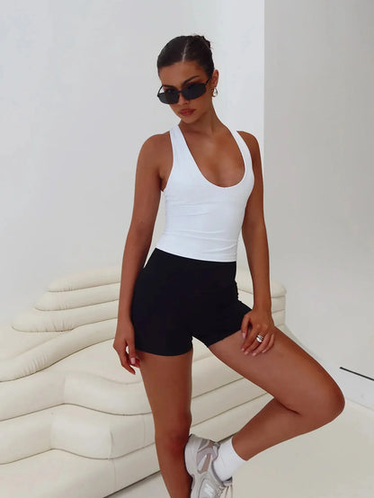 Cropped Feminino de Treino Costas Nadador em Poliéster e Elastano – Sophia