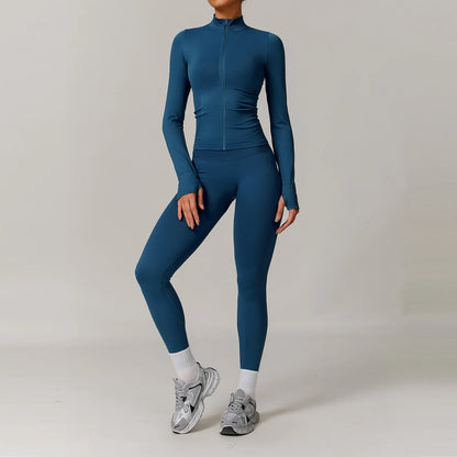 Conjunto Feminino de Treino 2 ou 3 Peças em Poliéster e Elastano – Eva